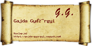 Gajda Györgyi névjegykártya