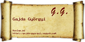 Gajda Györgyi névjegykártya